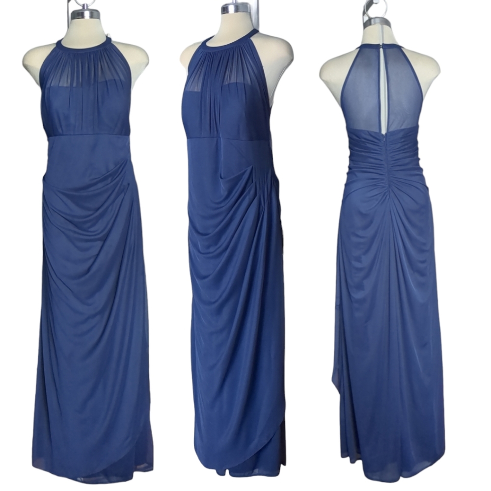 DAVIDS BRIDAL Dark Blue Formal Maxi Dress Size 16